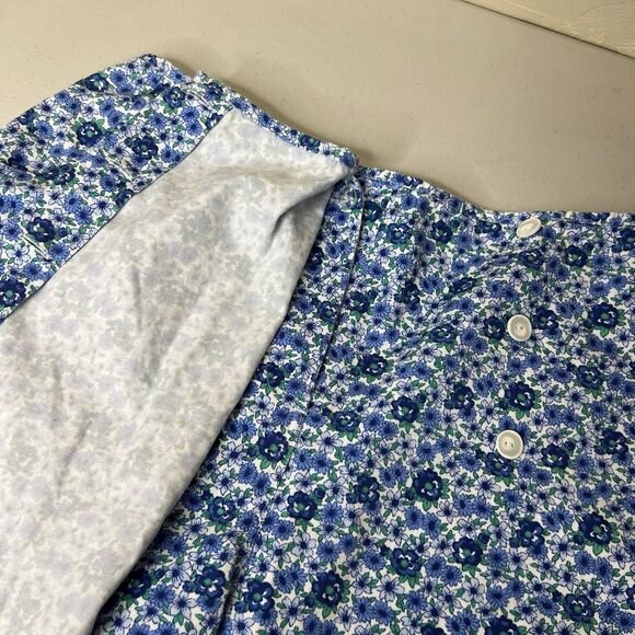 Vtg Basic Editions Womens Skort‎ Size 16 Blue Floral Cotton Built In Shorts Boho - Picture 8 of 10